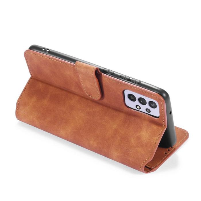 DG.MING - DG.MING Retro Plånboksfodral Konstläder för Samsung Galaxy A32 5G - Brun