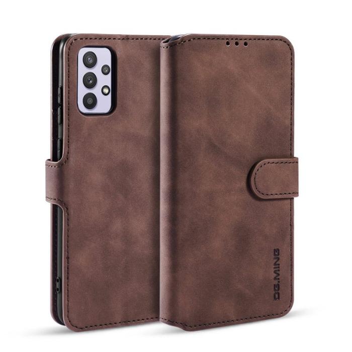 DG.MING - DG.MING Retro Plånboksfodral Konstläder för Samsung Galaxy A32 5G - Brun