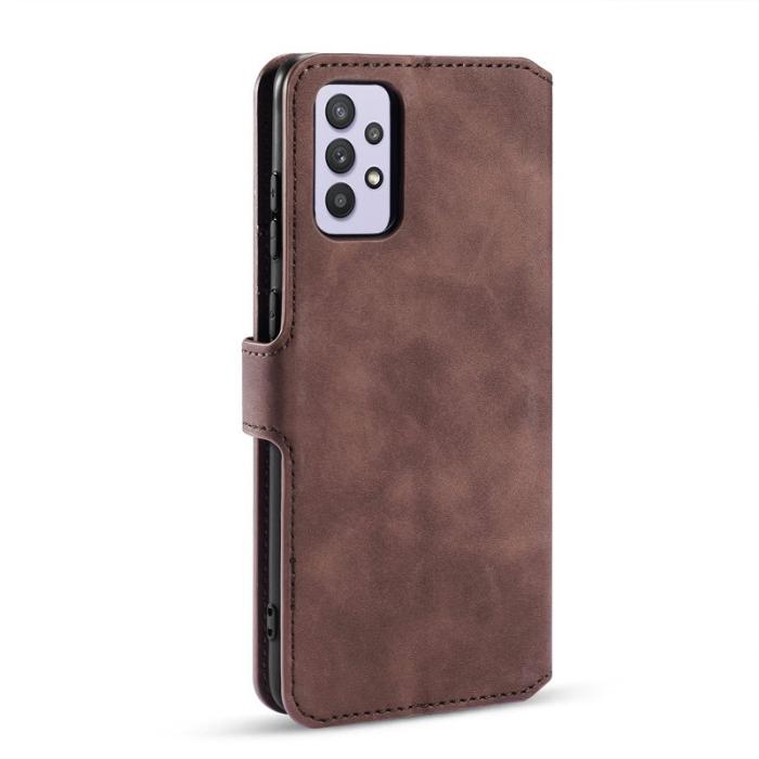 DG.MING - DG.MING Retro Plånboksfodral Konstläder för Samsung Galaxy A32 5G - Brun
