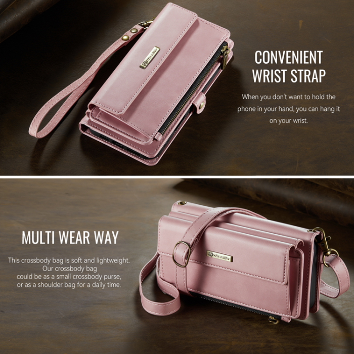Caseme - CASEME iPhone Air Plånboksfodral Zipper RFID C39 - Rosa