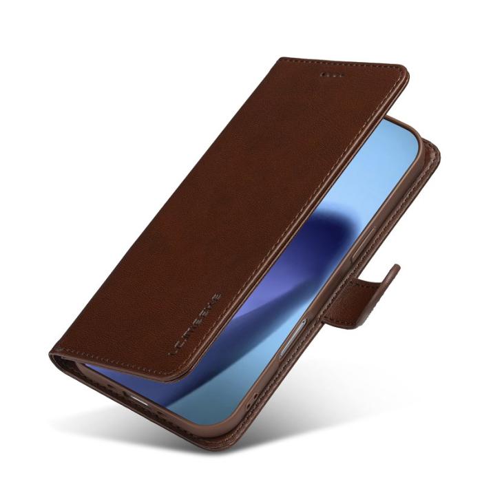 LC.imeeke - LC.IMEEKE iPhone Air Plånboksfodral Konstläder - Brun