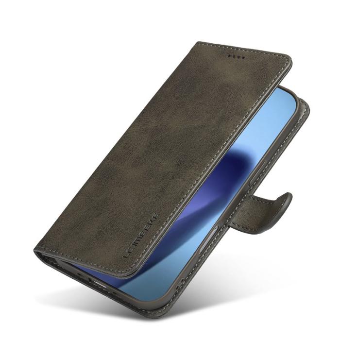 LC.imeeke - LC.IMEEKE iPhone Air Plånboksfodral Konstläder - Grå