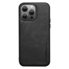 X-Level - X-LEVEL Bojue-3 Mobilskal till iPhone 15 Pro Max PU L&auml;der TPU Svart