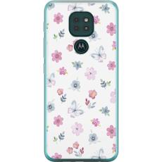 iSecrets - Mobilskal till Motorola Moto G9 Play med Blommor och fj&auml;rillar