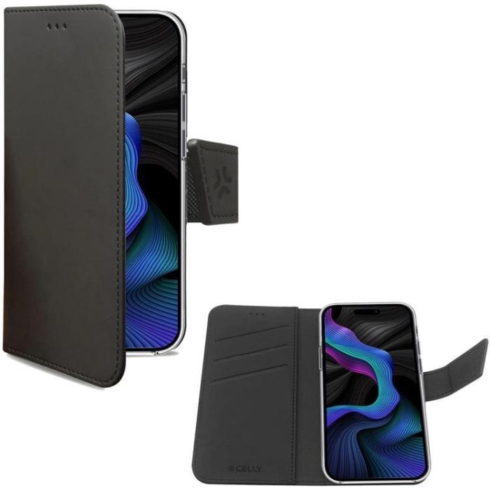 Celly - Celly iPhone 16 Plånboksfodral Wally - Svart