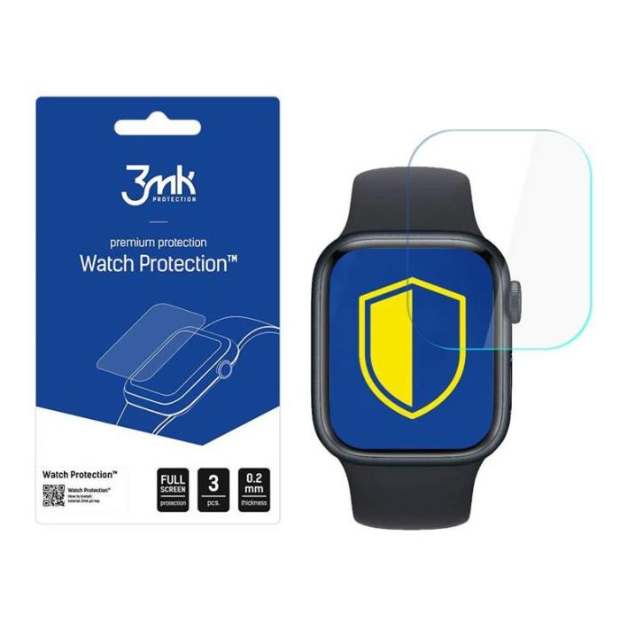 3MK - 3MK Apple Watch (41mm) Series 9 Plastfilm skärmskydd Silver Protection+