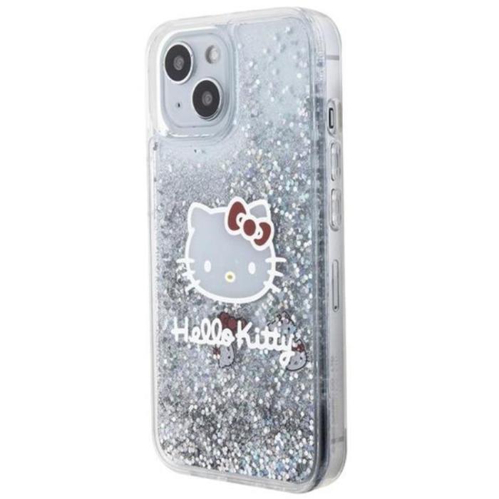 Hello Kitty - Hello Kitty iPhone 15 Mobilskal Liquid Glitter Charms