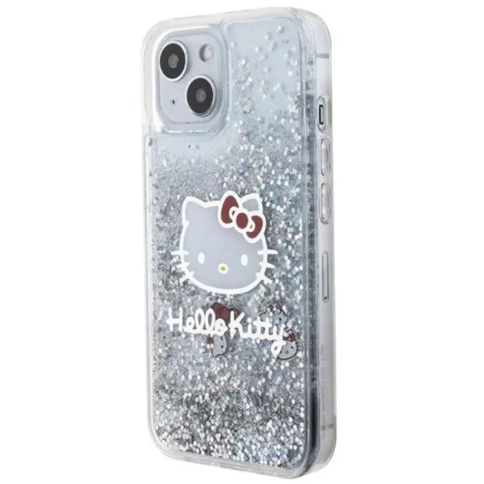 Hello Kitty - Hello Kitty iPhone 15 Mobilskal Liquid Glitter Charms