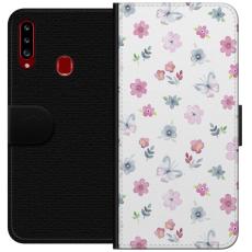iSecrets - Plånboksfodral till Samsung Galaxy A20s med Blommor och fjärillar