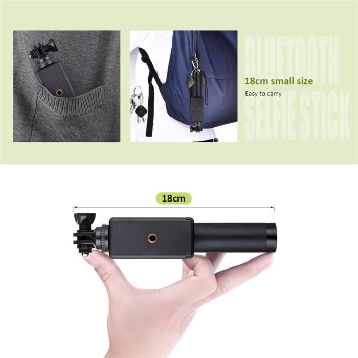 OEM - 5-delad Utdragbar Bluetooth-Selfiestick med Tripod H611 - Svart