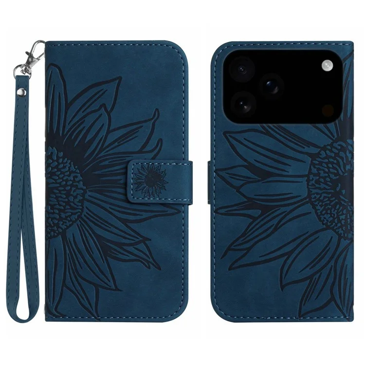 iPhone 17 Pro Max Konstläder Plånboksfodral Sunflower Imprint - Blå | 2353 | AlltMobil
