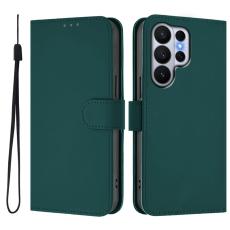 OEM - Samsung Galaxy S26 Ultra Fodral Konstl&auml;der - M&ouml;rkgr&ouml;n