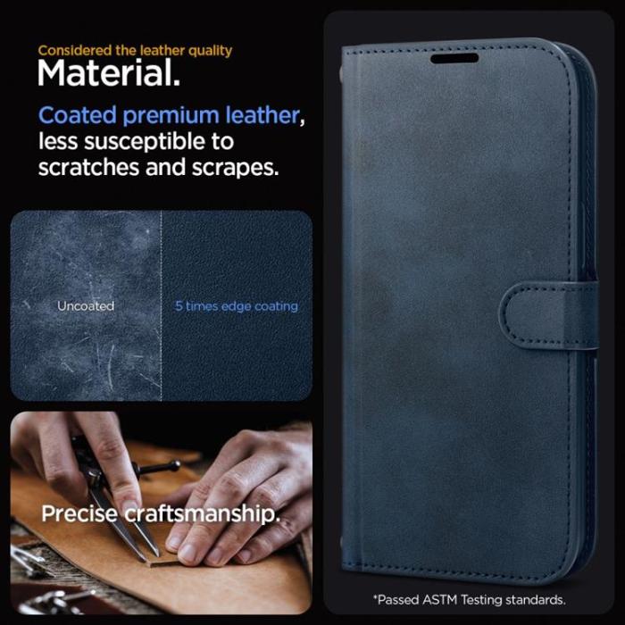 Spigen - Spigen iPhone 15 Pro Plånboksfodral 'S' Pro - Navy