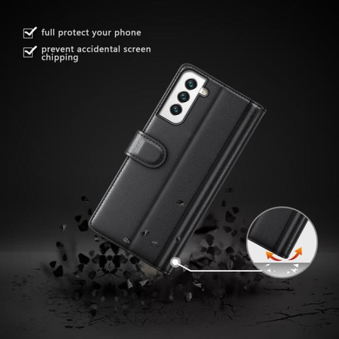 OEM - Magnetisk Äkta Läder Fodral Galaxy S22 Plus - Brun
