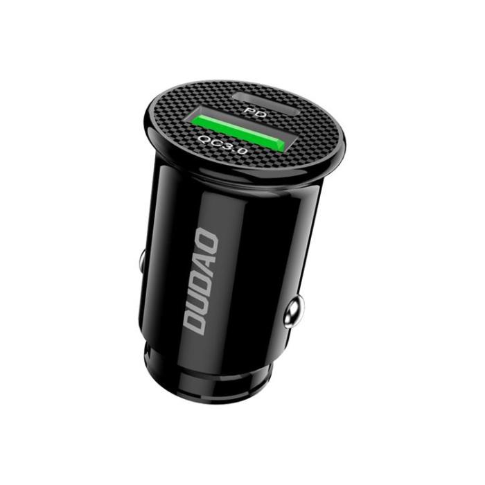 UTGATT1 - Dudao Fast USB-C PD / USB Billaddare QC3.0 3A - Svart