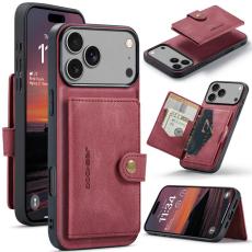 OEM - JEEHOOD iPhone 17 Pro Mobilskal KonstL&auml;der Plast Avtagbar - R&ouml;d