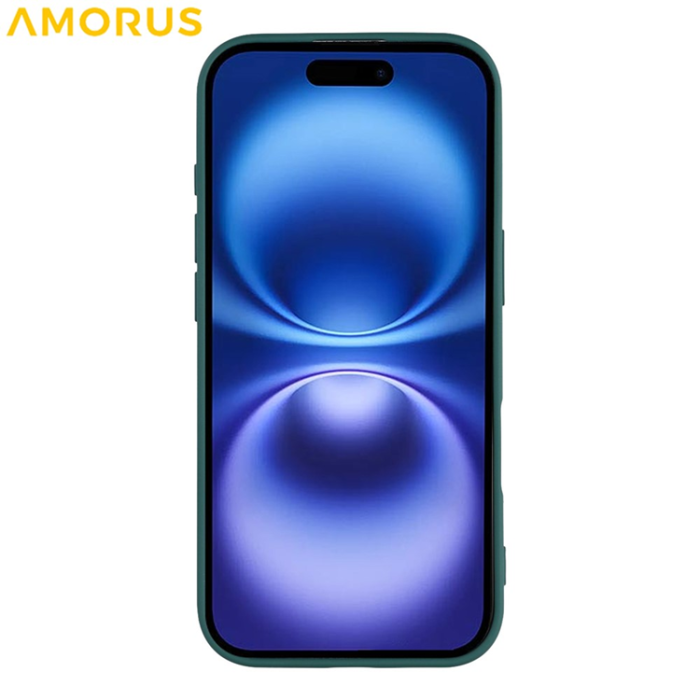 Amorus - AMORUS iPhone 17 Mobilskal Precise Cutouts TPU Fiber - Armégrön
