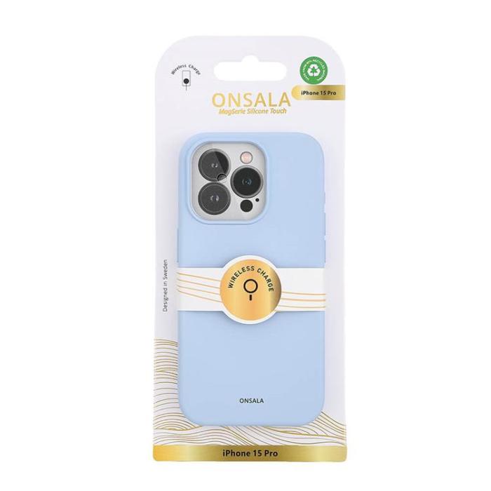 Onsala - Onsala iPhone 15 Pro Mobilskal Magsafe Silikon - Ljusblå