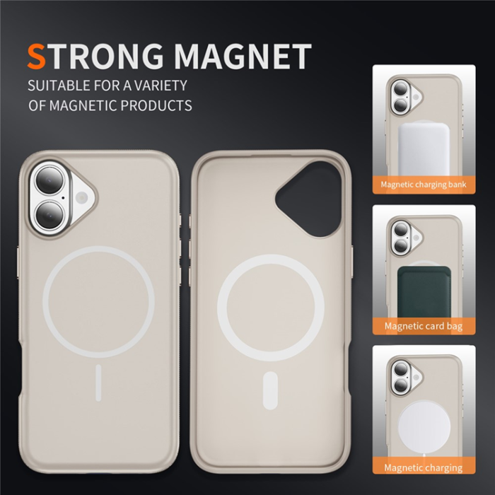 A-One Brand - iPhone 17 Mobilskal MagSafe PC + TPU Shockproof - Grå