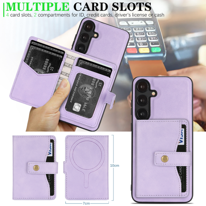 A-One Brand - Galaxy S25 Plus Mobilskal MagSafe Detachable Korthållare Kickstand