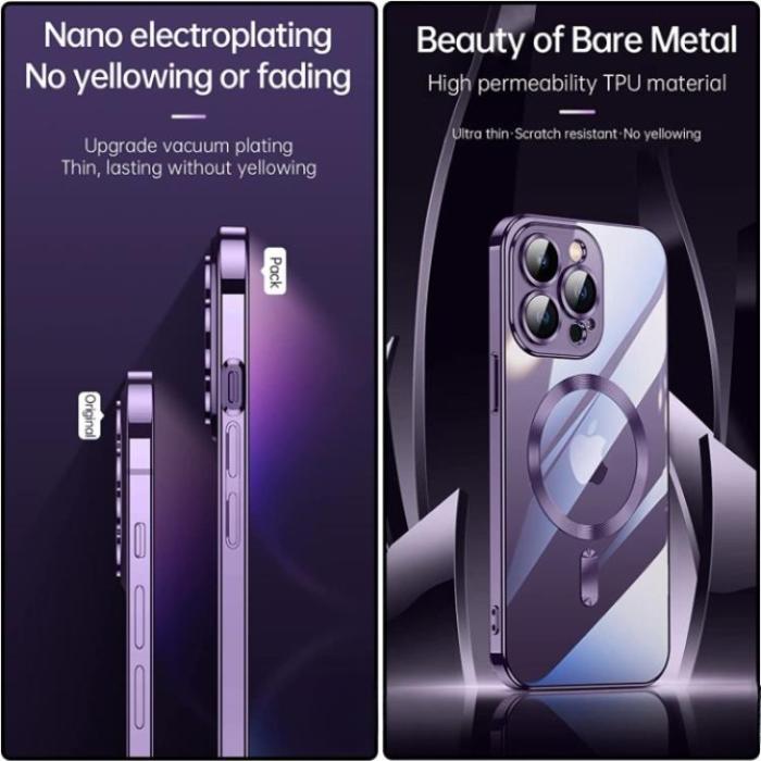 A-One Brand - iPhone 15 Pro Max Mobilskal Magsafe Electroplating - Silver