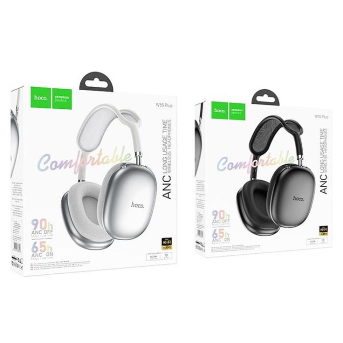 Hoco - Hoco Over-Ear Hörlurar Trådlösa Bluetooth ANC W55 Plus - Silver