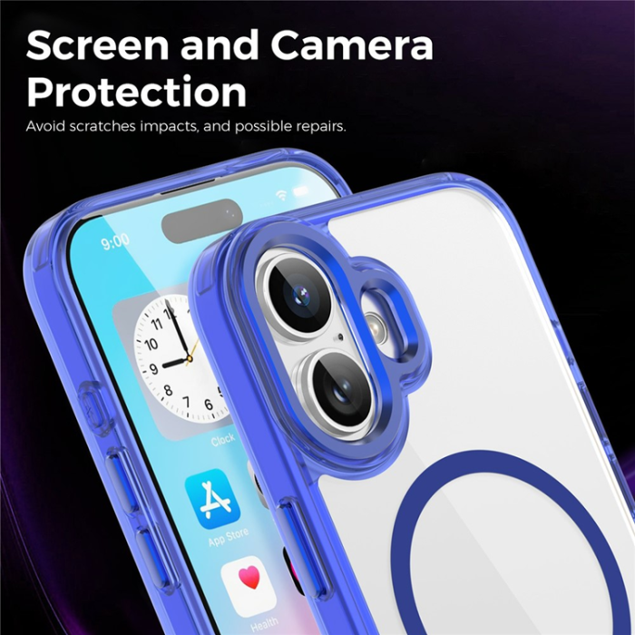 A-One Brand - iPhone 17 Mobilskal MagSafe TPU+PC Transparent - Sapphire