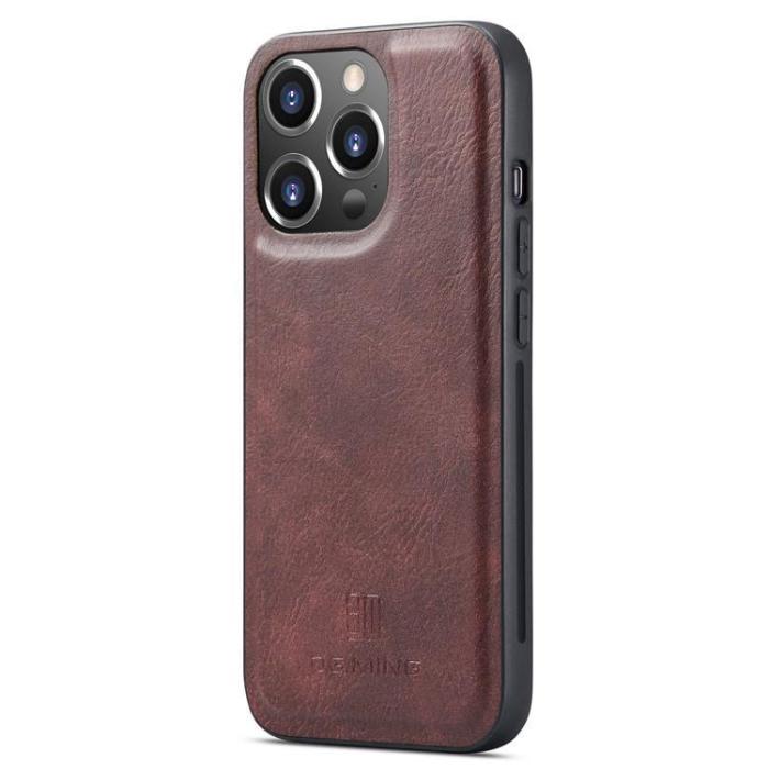 DG.MING - DG.MING iPhone 15 Pro Max Plånboksfodral Äkta Läder 2in1 - Röd