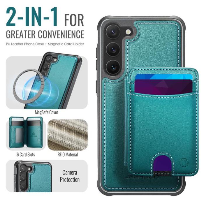 OEM - JEEHOOD Samsung Galaxy S23+ Fodral KonstLäder - Blå