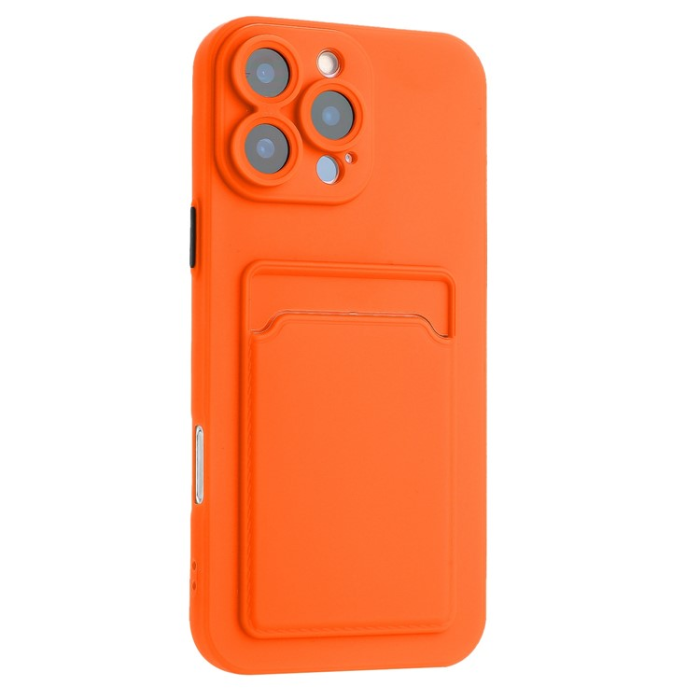 A-One Brand - iPhone 16 Pro Max Mobilskal Korthållare TPU - Orange