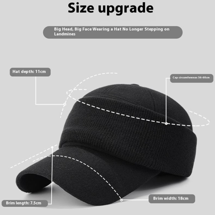 A-One Brand - Herr Basebollkeps Hörselskydd Ull - Svart