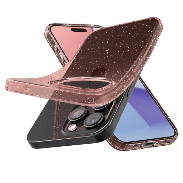 Spigen - Spigen iPhone 15 Pro Mobilskal Liquid Crystal - Rosa