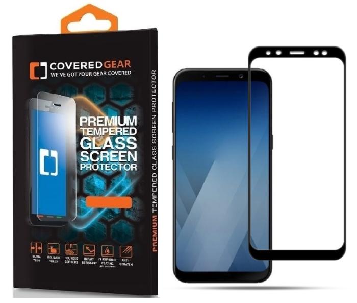 CoveredGear - CoveredGear härdat glas skärmskydd till Galaxy A8 (2018) - Svart