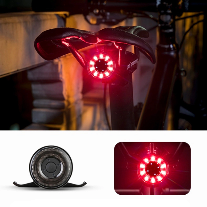 Rockbros - Rockbros Q1 Bakre cykelljus 7 färger LED micro USB - Svart