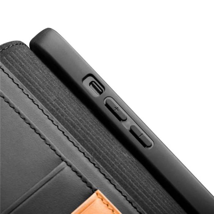 QIALINO - Qialino iPhone 13 Mini Plånboksfodral Cowhide Äkta Läder