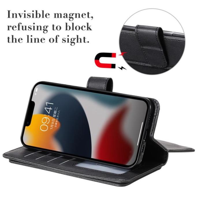 OEM - iPhone 14 Plånboksfodral KT PU Läder - Grön