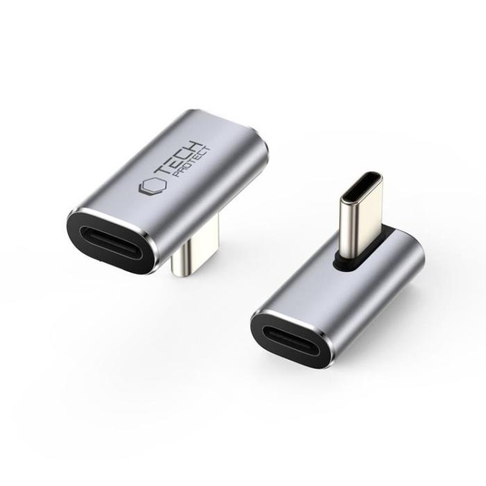 Tech-Protect - Tech-Protect USB-C Angled Adapter Ultraboost AA03 - Grå