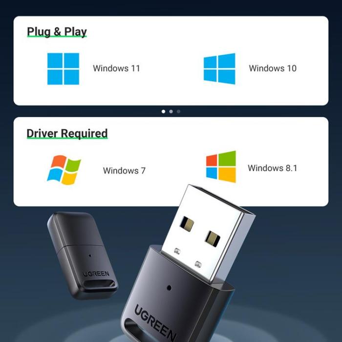 Ugreen - UGreen USB Adapter Bluetooth - Grå