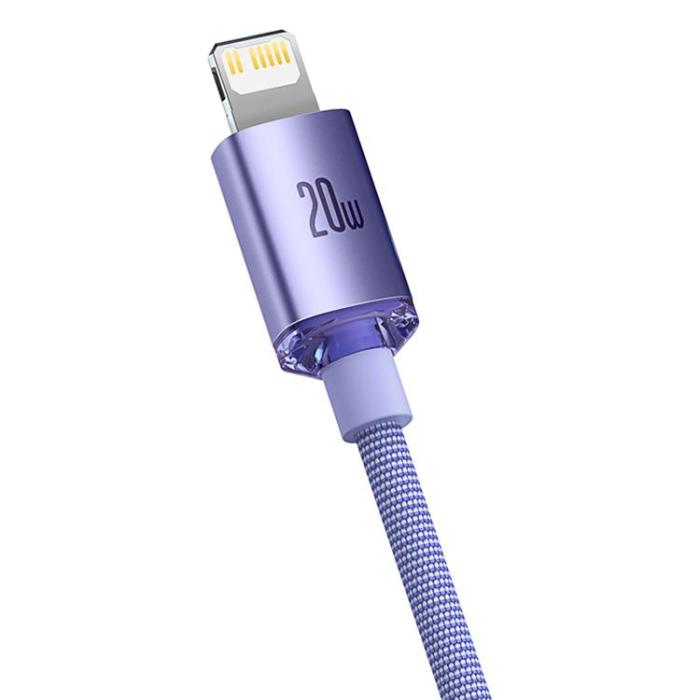 BASEUS - Baseus Crystal USB-C till Lightning kabel 20W 2m - Lila