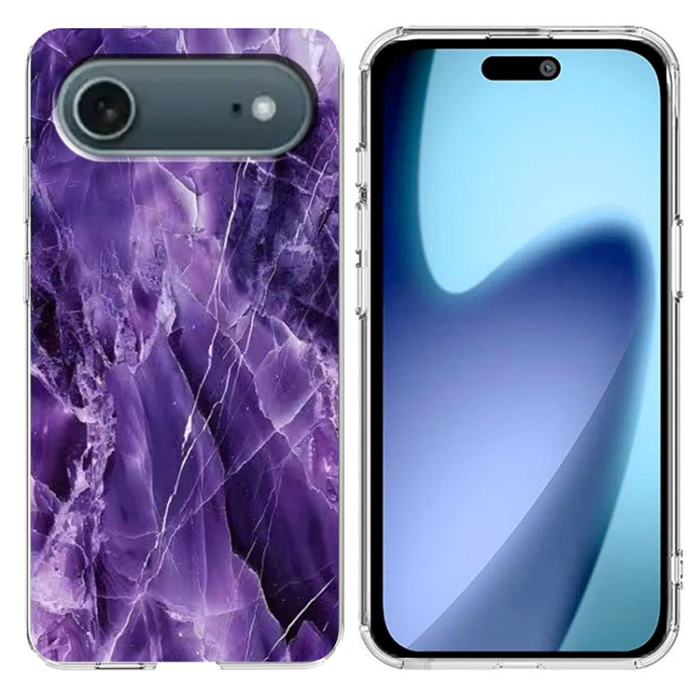 A-One Brand - iPhone Air Mobilskal Marble Pattern Printing Soft - Lila