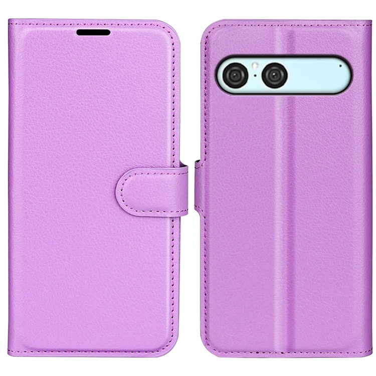 Sony Xperia 10 VII Plånboksfodral Litchi Texture - Lila | 2353 | AlltMobil