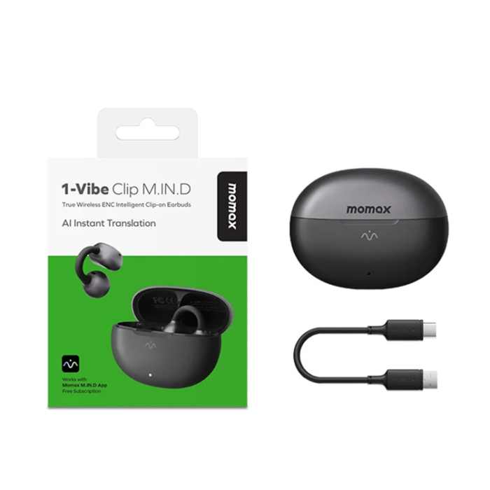 MOMAX - MOMAX Clip-On BT15 1-Vibe Clip M.IN.D IPX4 Trådlös Hörlurar - Svart