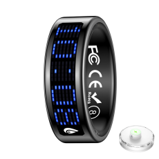 A-One Brand - Digital Display Smart Ring med Laddningsfodral SR16 - Svart