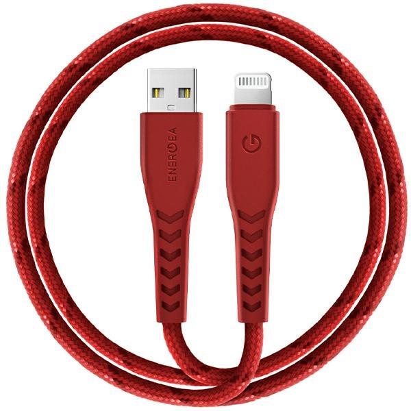 Energea USB-A till Lightning Kabel 1.5m MFI Nyloflex C89 - Röd | 3541 | AlltMobil