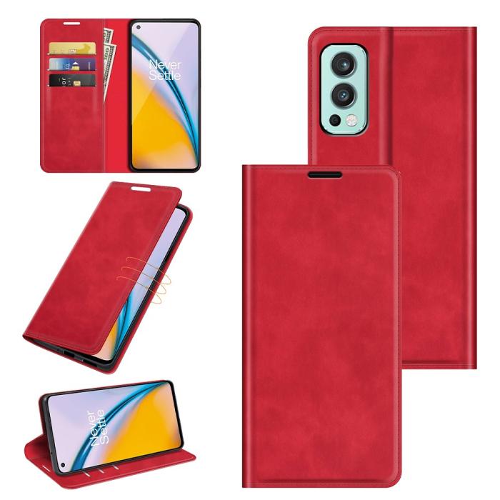 OEM - Flipfodral OnePlus Nord 2 5G - Röd