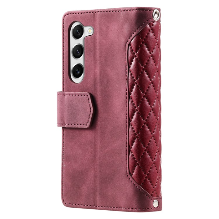 OEM - Galaxy S23 Plus Plånboksfodral Rhombus - Vinröd