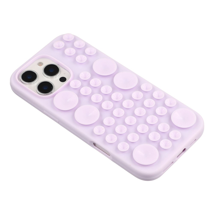 A-One Brand - iPhone 16 Pro Mobilskal Sugkopp Silikon med Tygfoder - Lila