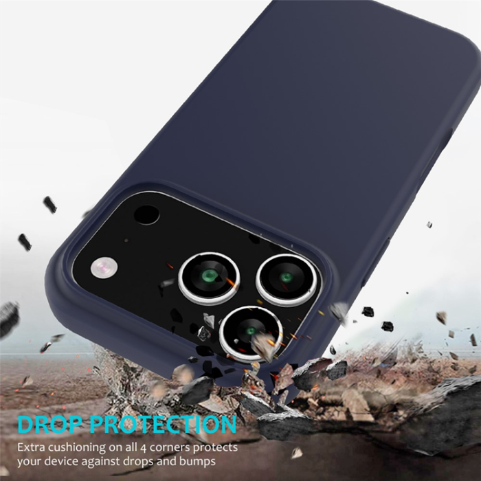 A-One Brand - iPhone 17 Pro Mobilskal Liquid Silikon - Midnattsblå