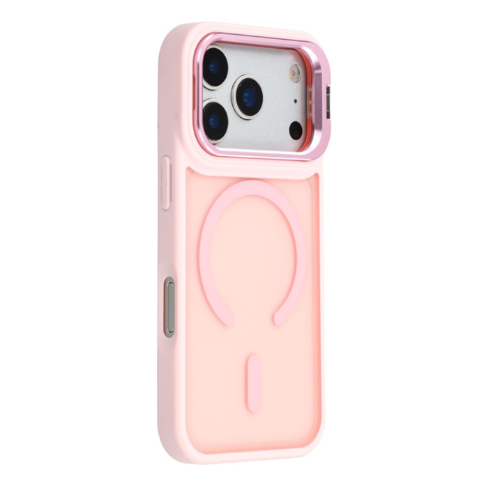 A-One Brand - iPhone 17 Pro Mobilskal MagSafe Lins Kickstand - Rosa