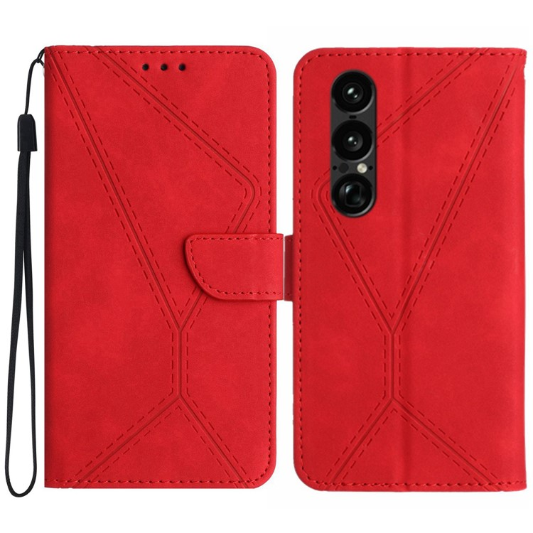 Sony Xperia 1 VII Plånboksfodral Skin Touch Lines Imprinted | 2353 | AlltMobil